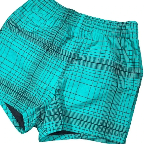 Vintage 60s 70s Gantner Wikies Check Green Cotton USA Made Swim Trunks Mens 34 - Picture 2 of 13